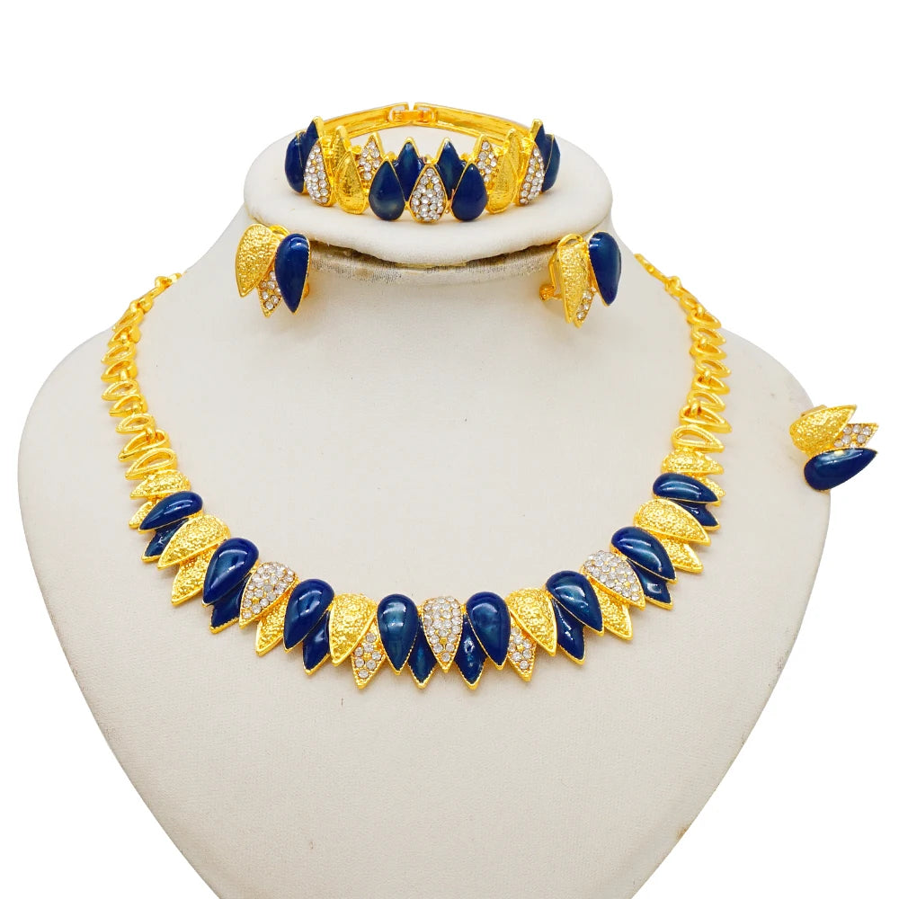 African Golden Plated Necklace Set
