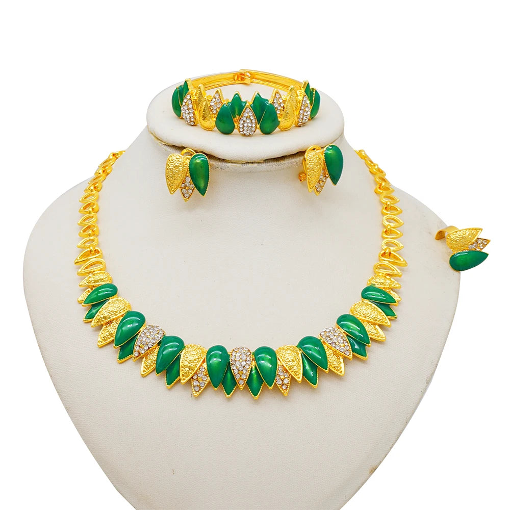 African Golden Plated Necklace Set