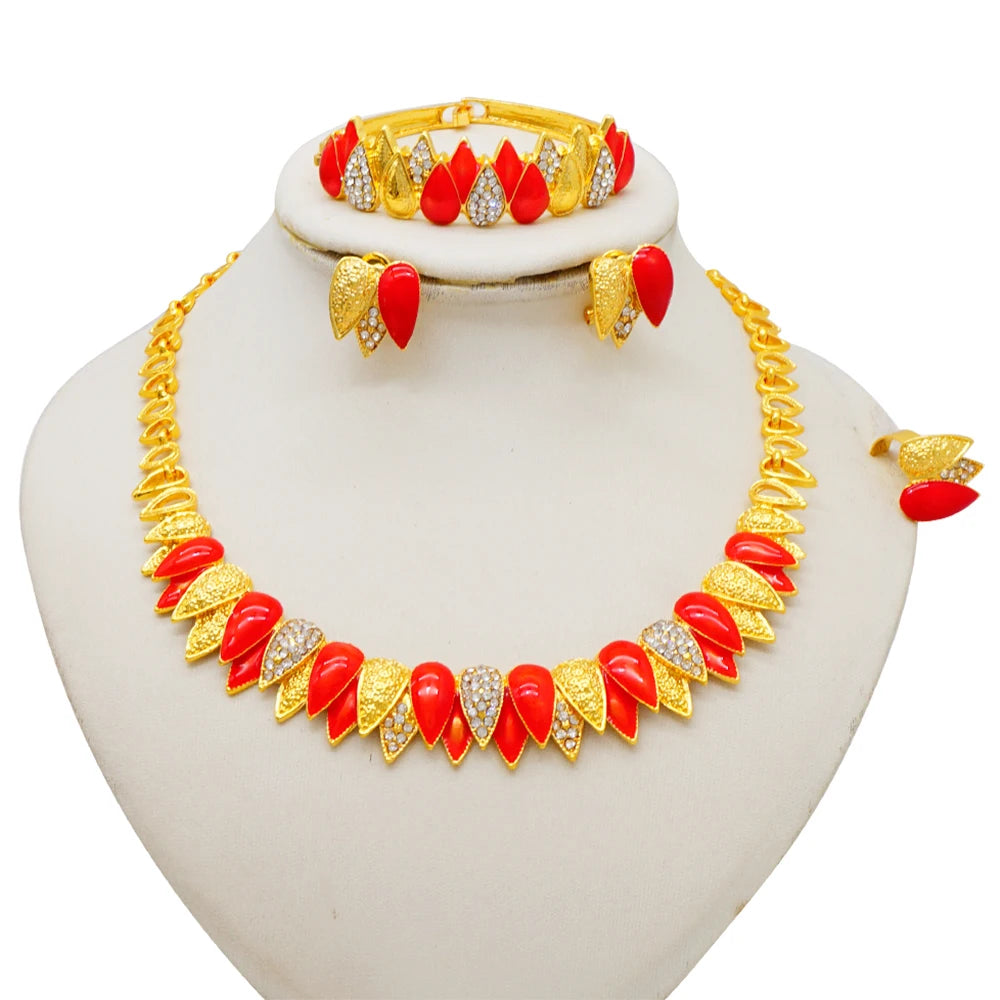 African Golden Plated Necklace Set