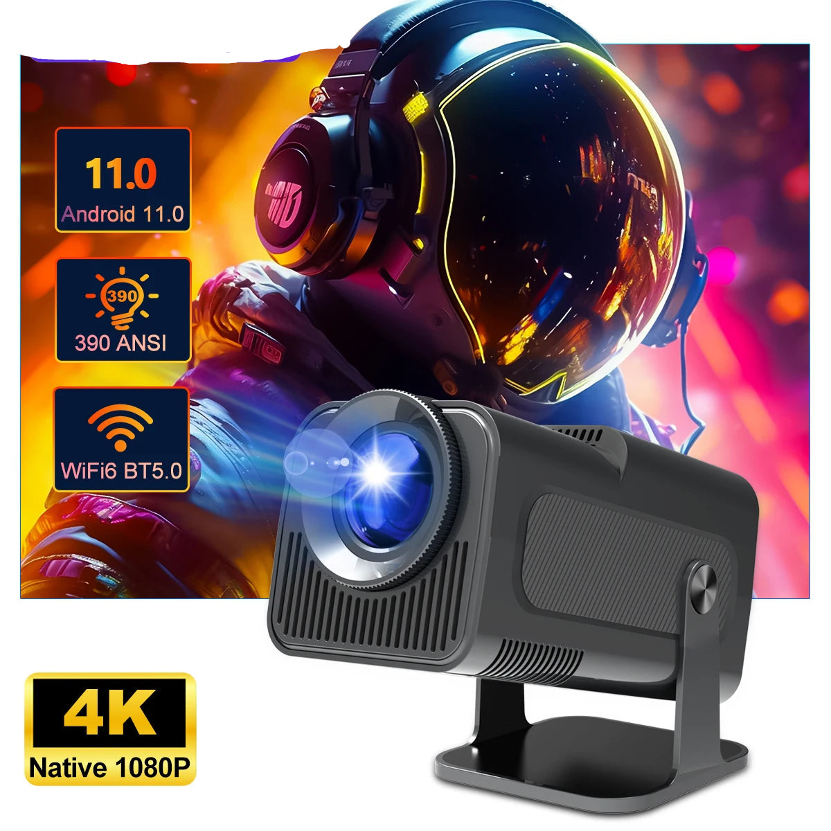 4K Android 11 Projector Native