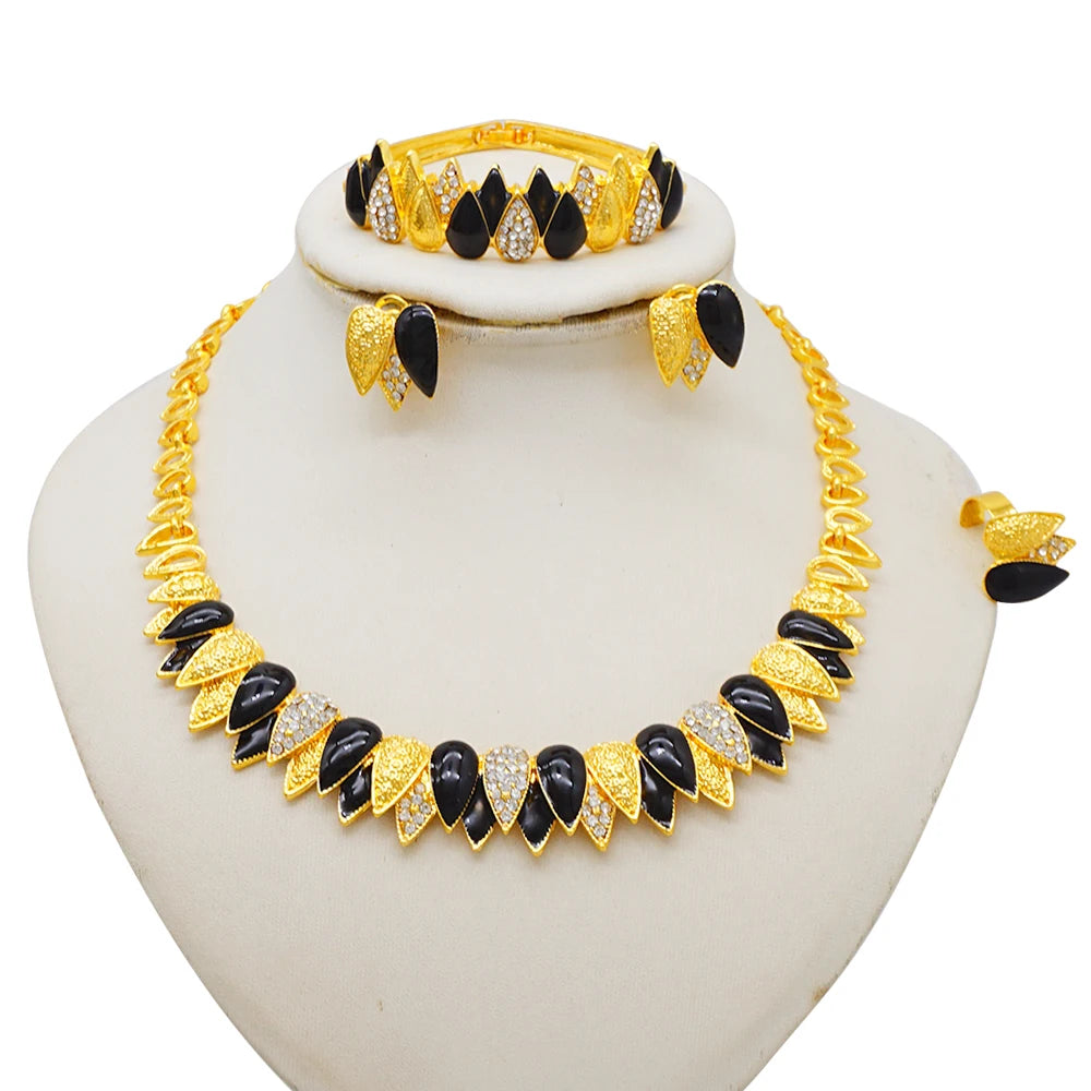 African Golden Plated Necklace Set